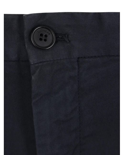 Incotex Blue Twill Trousers for men