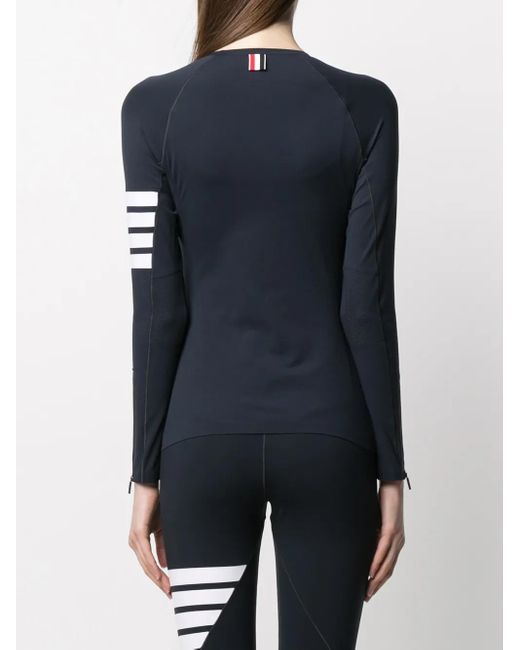 Thom Browne Blue 4-bar Compression Long Sleeve Top