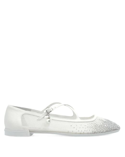 Pumps Basse Con Cristalli di Jimmy Choo in White
