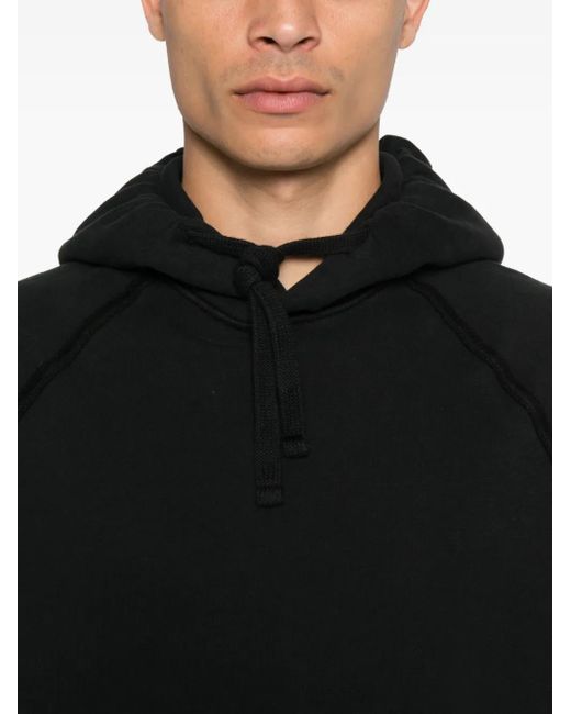 Stone Island Black Cotton Hoodie for men