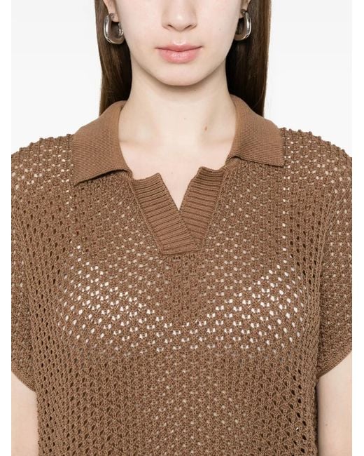 AROVESCIO Brown Polo-Collar T-Shirt
