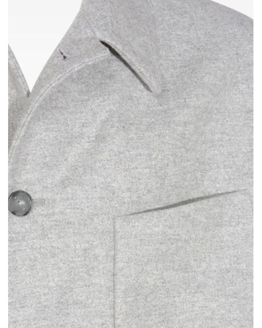 Hevò Gray Long-Sleeved Shirt Jacket for men