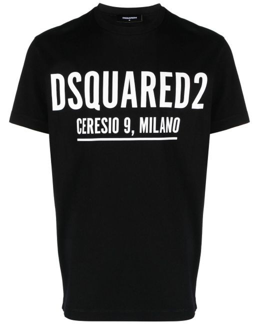 DSquared² Black Ceresio 9 Cool Cotton T-Shirt for men