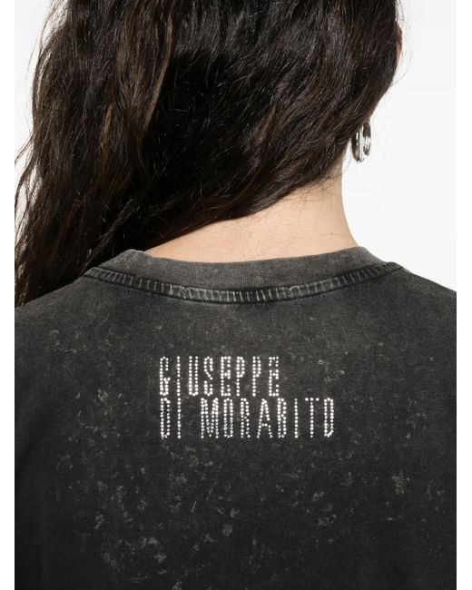 GIUSEPPE DI MORABITO Black Logo-Detail Short-Sleeve T-Shirt