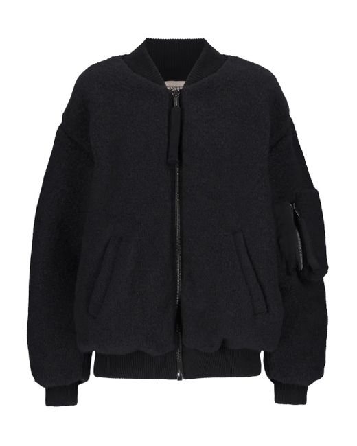 Laneus Black Bouclé Bomber Jacket