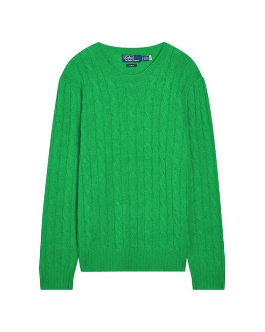 Polo Ralph Lauren Green Cable-Knit Cashmere Sweater for men