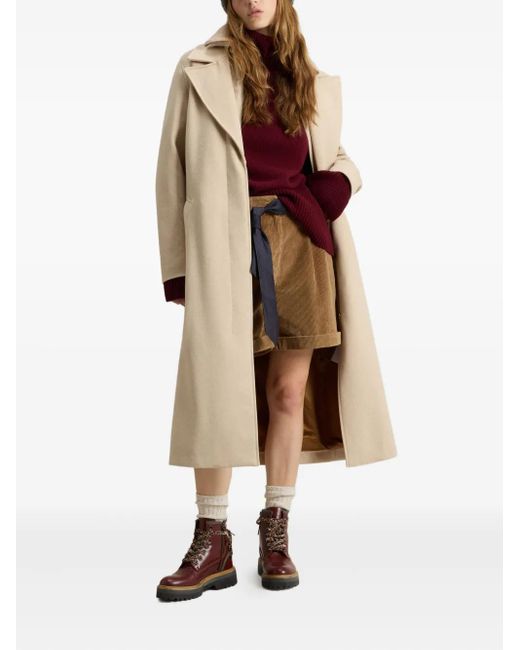 Woolrich Natural Virgin Wool Single-Breasted Coat