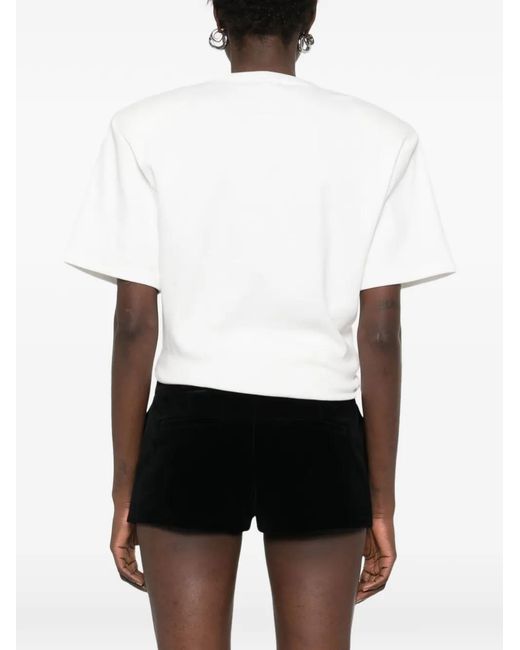 Magda Butrym White Knot-Detail T-Shirt