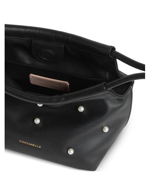 Coccinelle Black Small Finn Embellished Tote Bag