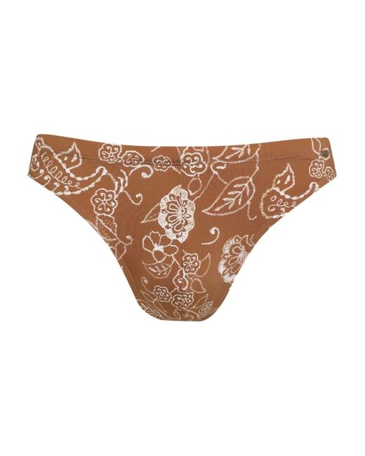 Amir Slama Brown Floral-Print Swim Briefs for men