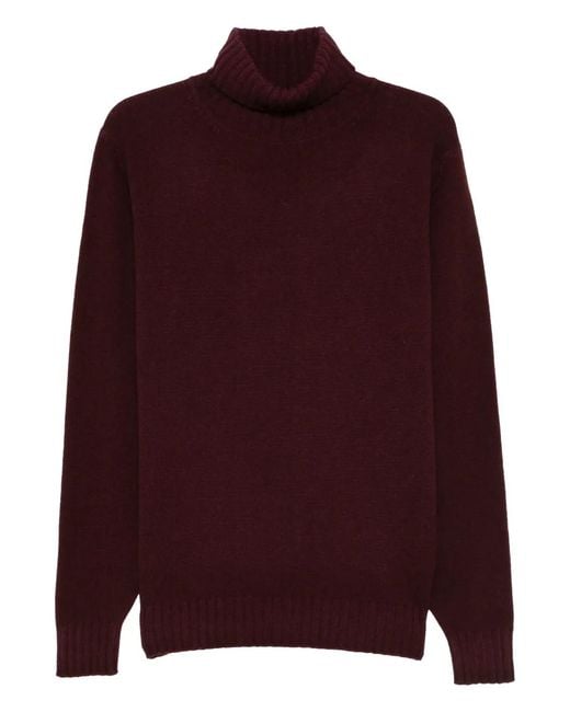 Dell'Oglio Red Roll-Neck Sweater for men