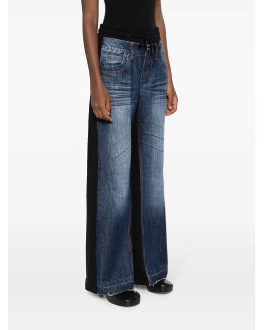 GUDU Blue 07 Layered-Effect Denim Trousers
