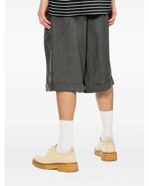Jacquemus Black Pleated Turn-Up Trousers for men
