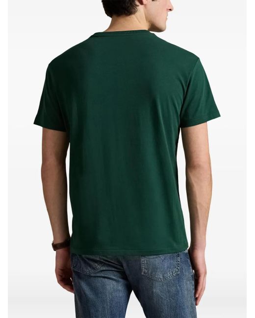 Polo Ralph Lauren Green Logo-Embroidered Crew-Neck T-Shirt for men