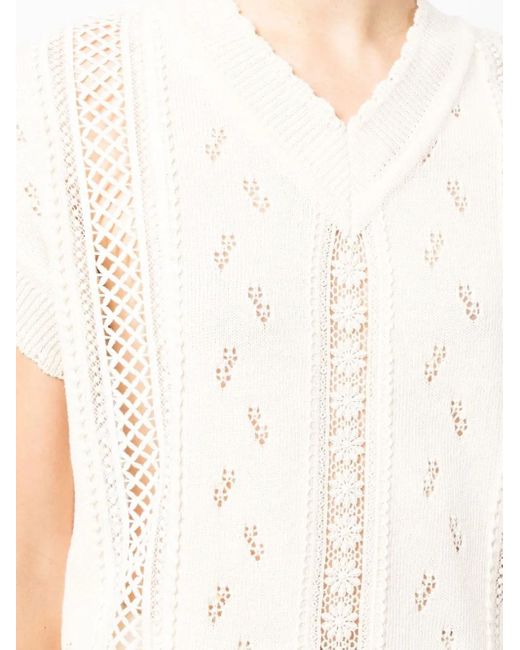 Pull Sans Manches À Col V Goen.J en coloris White