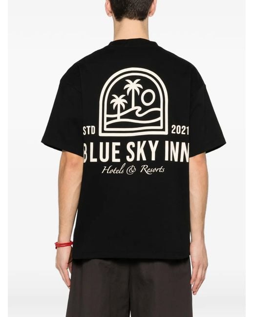 BLUE SKY INN Black Resort Logo T-Shirt for men