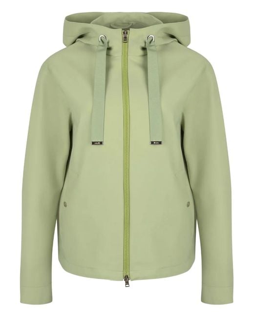 Herno Green Hooded Zip-Front Jacket