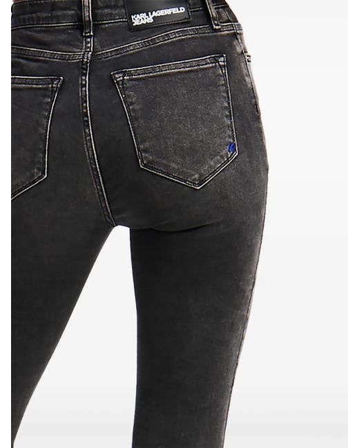 Karl Lagerfeld Gray High-Rise Skinny Jeans