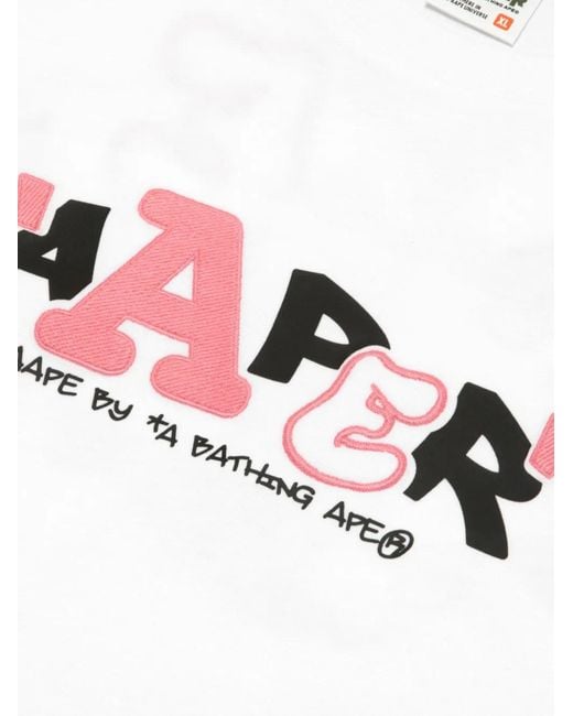 Aape By A Bathing Ape White Graphic T-Shirt for men