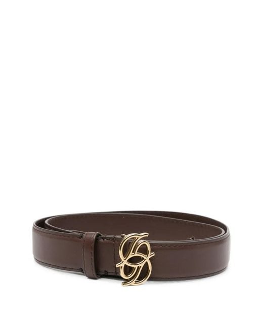 Drole de Monsieur Brown Logo-Plaque Leather Belt for men