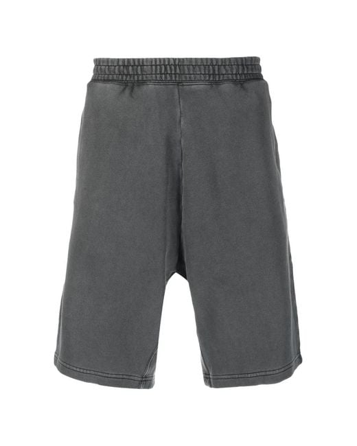 Carhartt Gray Stonewashed Cotton Shorts for men