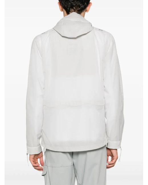 C P Company White Logo-Print Pertex Jacket for men