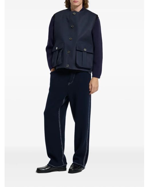 Barrie Blue Button-Fastening Pocket Rain Jacket