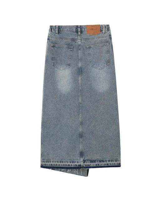 Izzue Blue Split Cotton Skirt