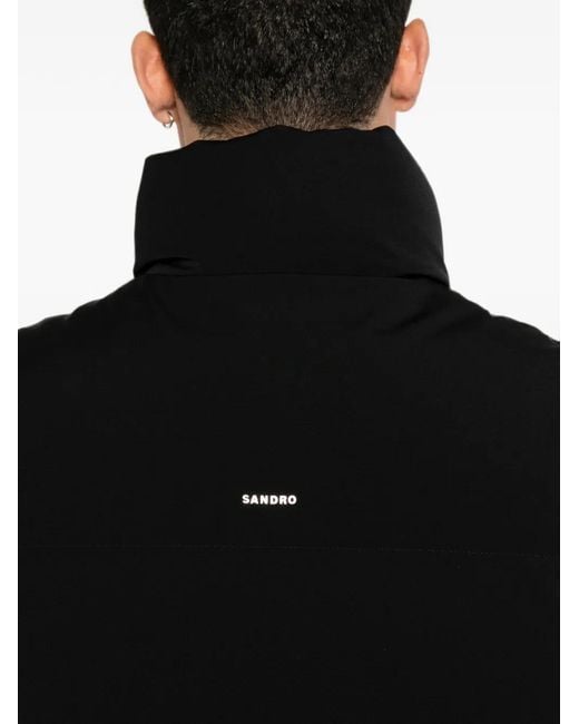Sandro Black Padded Sleeveless Gilet for men