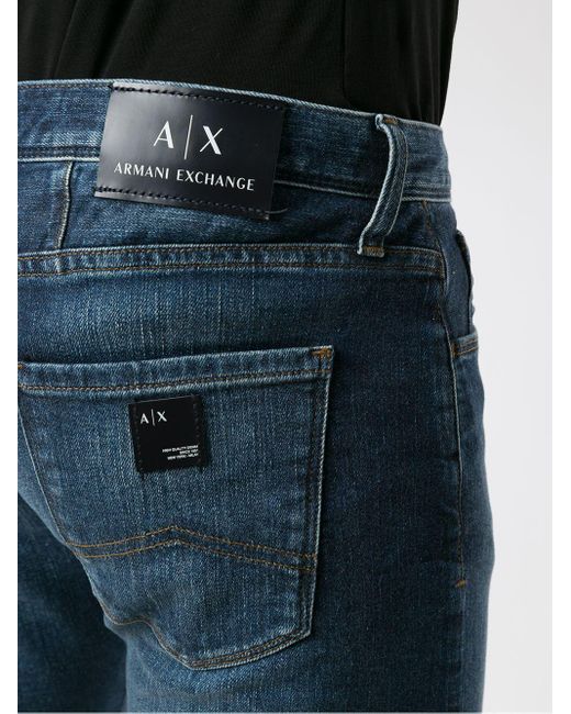 Armani Exchange Denim Slim-cut Jeans in Blue for Men | Lyst