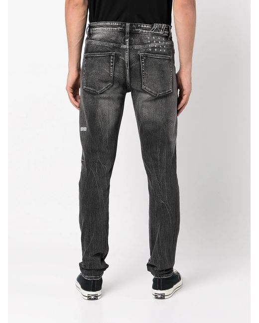 Ksubi Gray Ripped-Detail Skinny Jeans for men