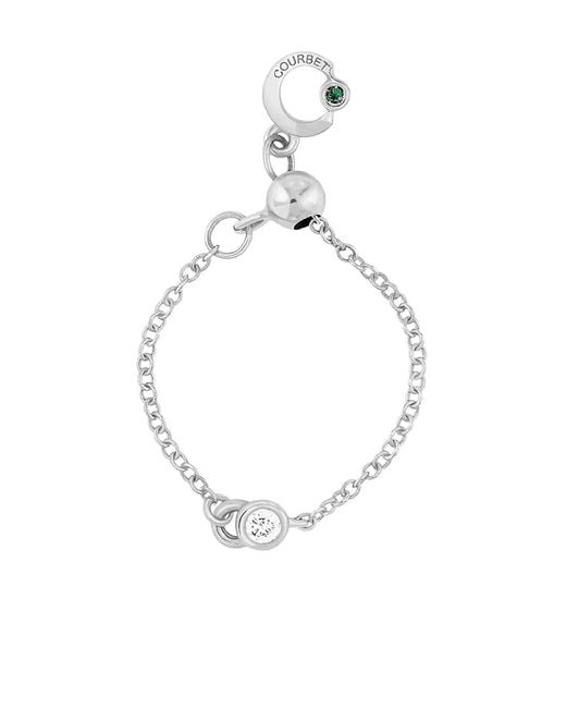 COURBET White 18Kt Recycled Laboratory-Grown Diamond Co Adjustable Chain Ring