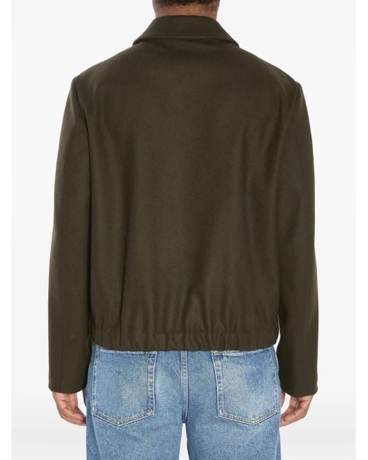 Barena Green Magan Caramal Flap-Pocket Zip-Front Jacket for men