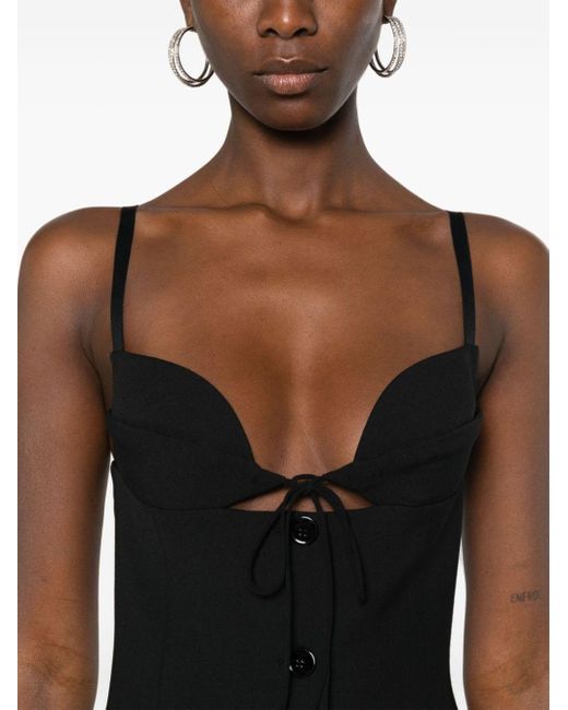 Nensi Dojaka Black Button-Up Mini Dress