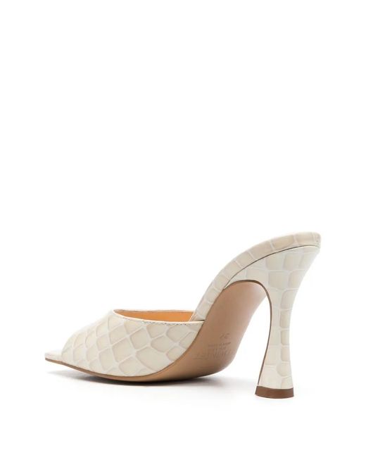 Twinset Natural Crocodile-Effect Mules