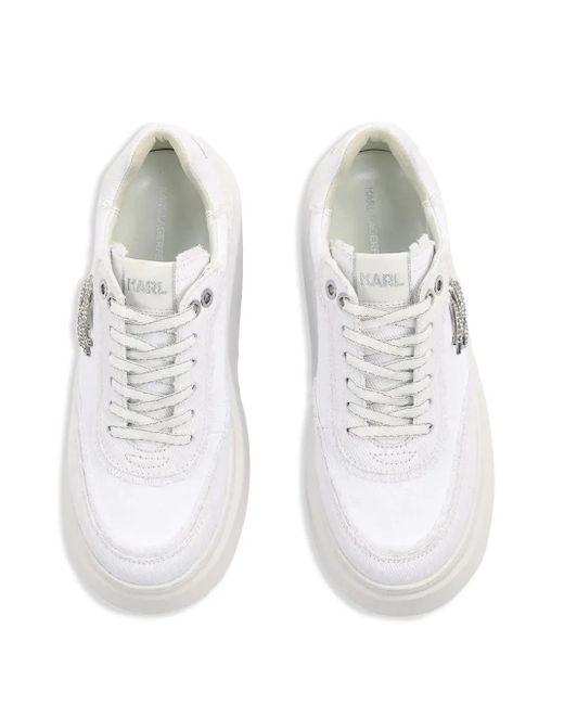 Sneakers Con Applicazione Logo di Karl Lagerfeld in White