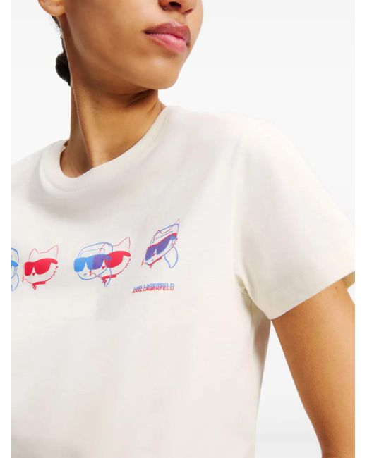 Karl Lagerfeld White Ikon Color-Pop T-Shirt