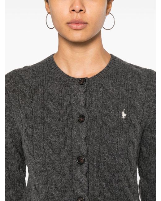 Polo Ralph Lauren Black Polo Pony-Motif Cardigan