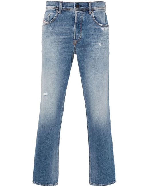DIESEL Blue 2023 D-finitive Mid-rise Tapered-leg Jeans for men