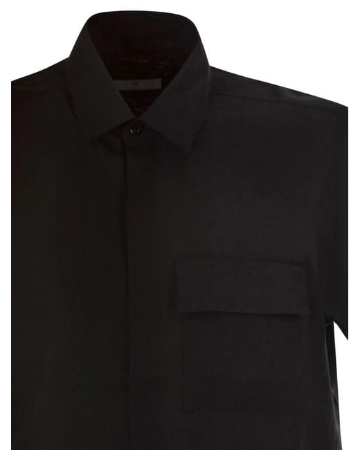 PT Torino Black Chemise À Manches Courtes for men