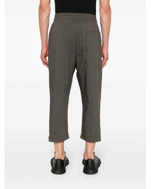 Thom Krom Gray Elasticated-waist Cropped Trousers for men