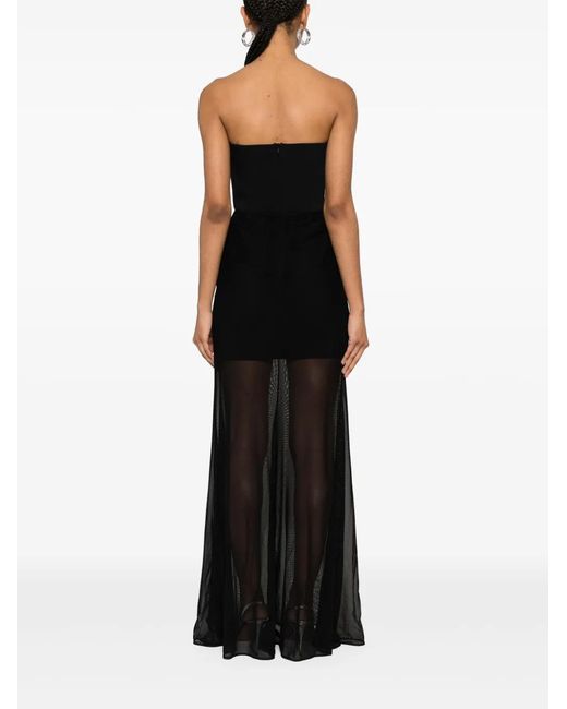 David Koma Black Strapless Evening Dress