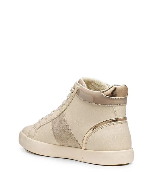 Geox White Blomiee Side-Zip Panelled Sneakers