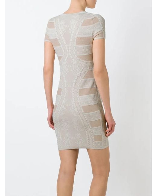 McQueen White Victorian Lace Knit Mini Dress