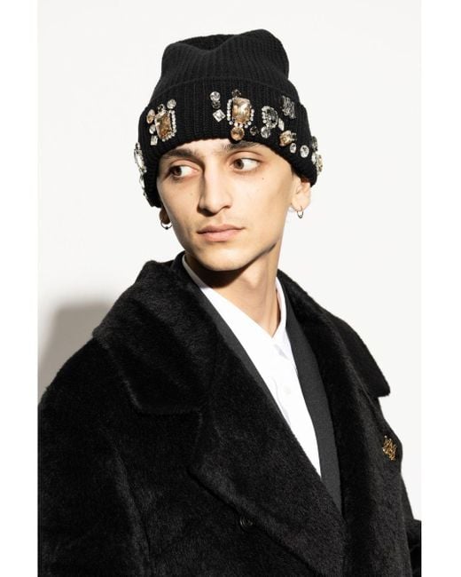 Amiri Chunky Crystal Beanie Hat in Black for Men | Lyst