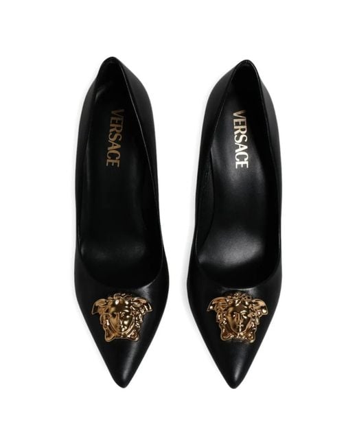 Versace Black Medusa Aevitas Leather Pumps