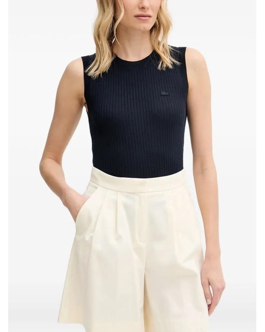 Lacoste Blue Logo-Patch Sleeveless Sweater