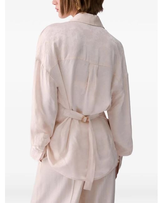 Liu Jo White Chemise En Jacquard À Ornements