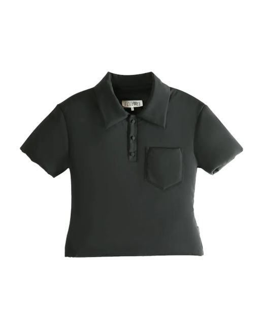 MM6 by Maison Margiela Black Padded Polo Shirt