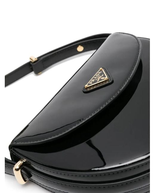 Borsa a spalla arqué di Prada in Black